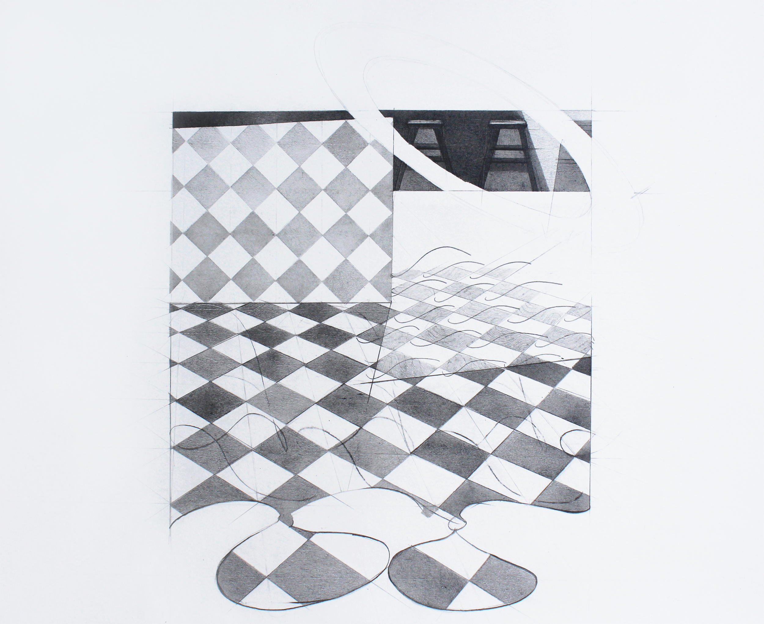 Black Cat. Graphite on paper, 14 x 17 inches, 2020.