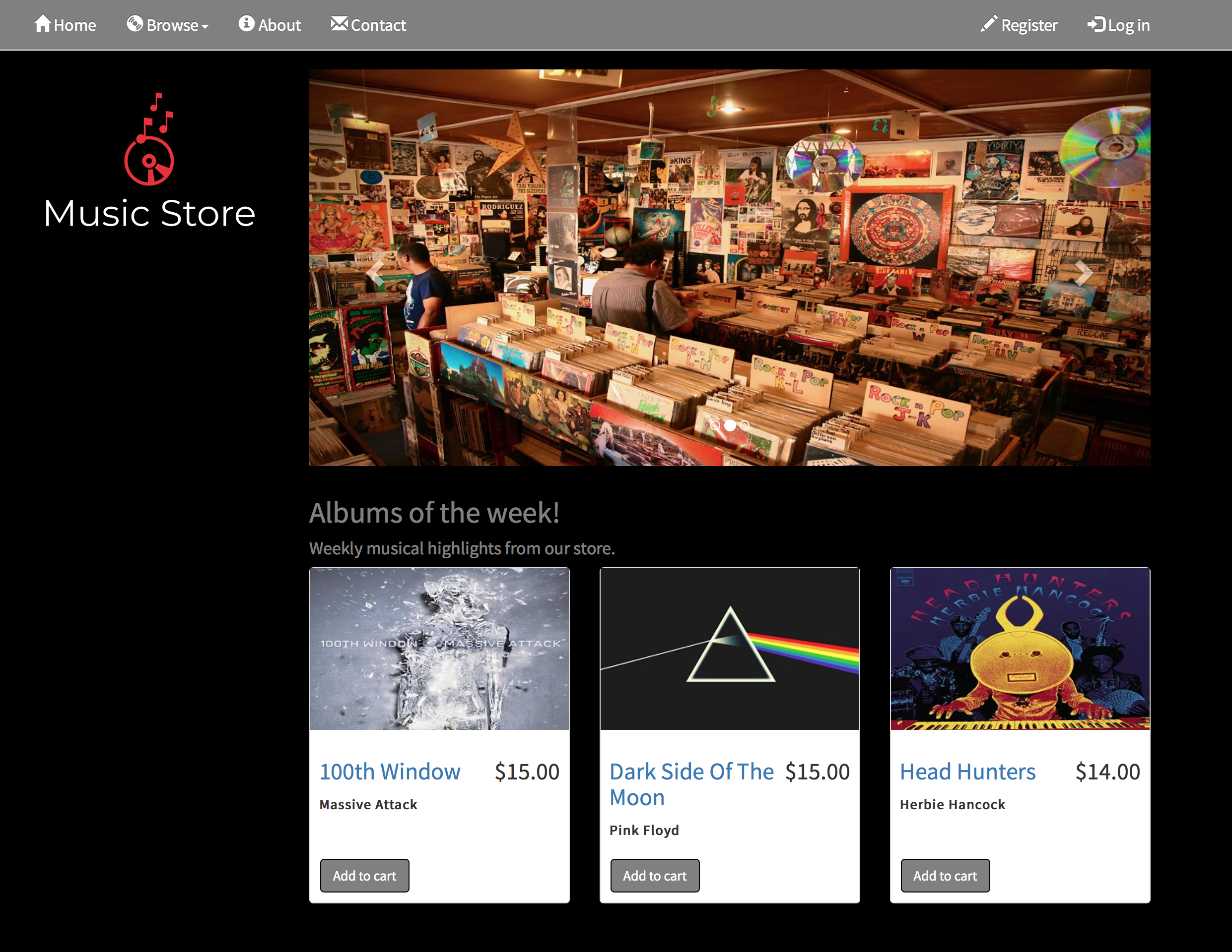 Music Store E-Commerce Website (ASP.NET CORE) — Richard Coffey