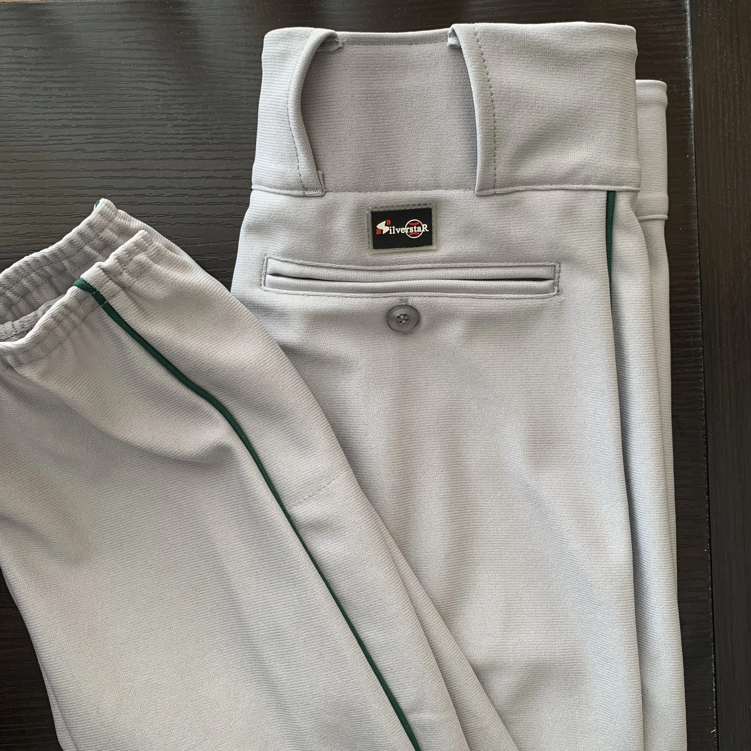 White Baseball Pants (Forest Green 