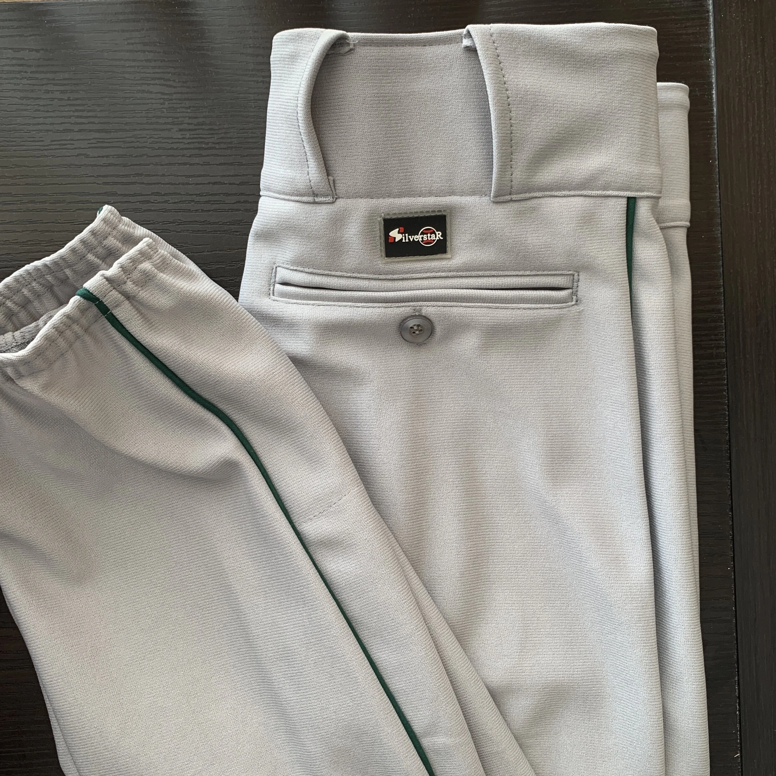 Grey Baseball Pants (Forest Green 