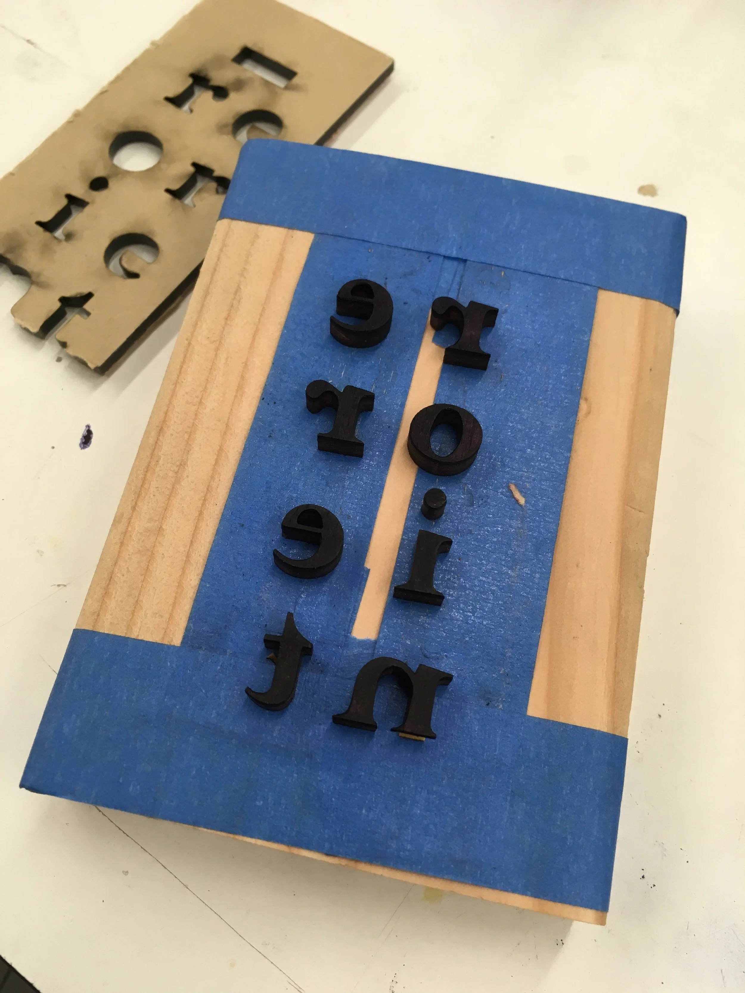  Lasercut wood stamp 