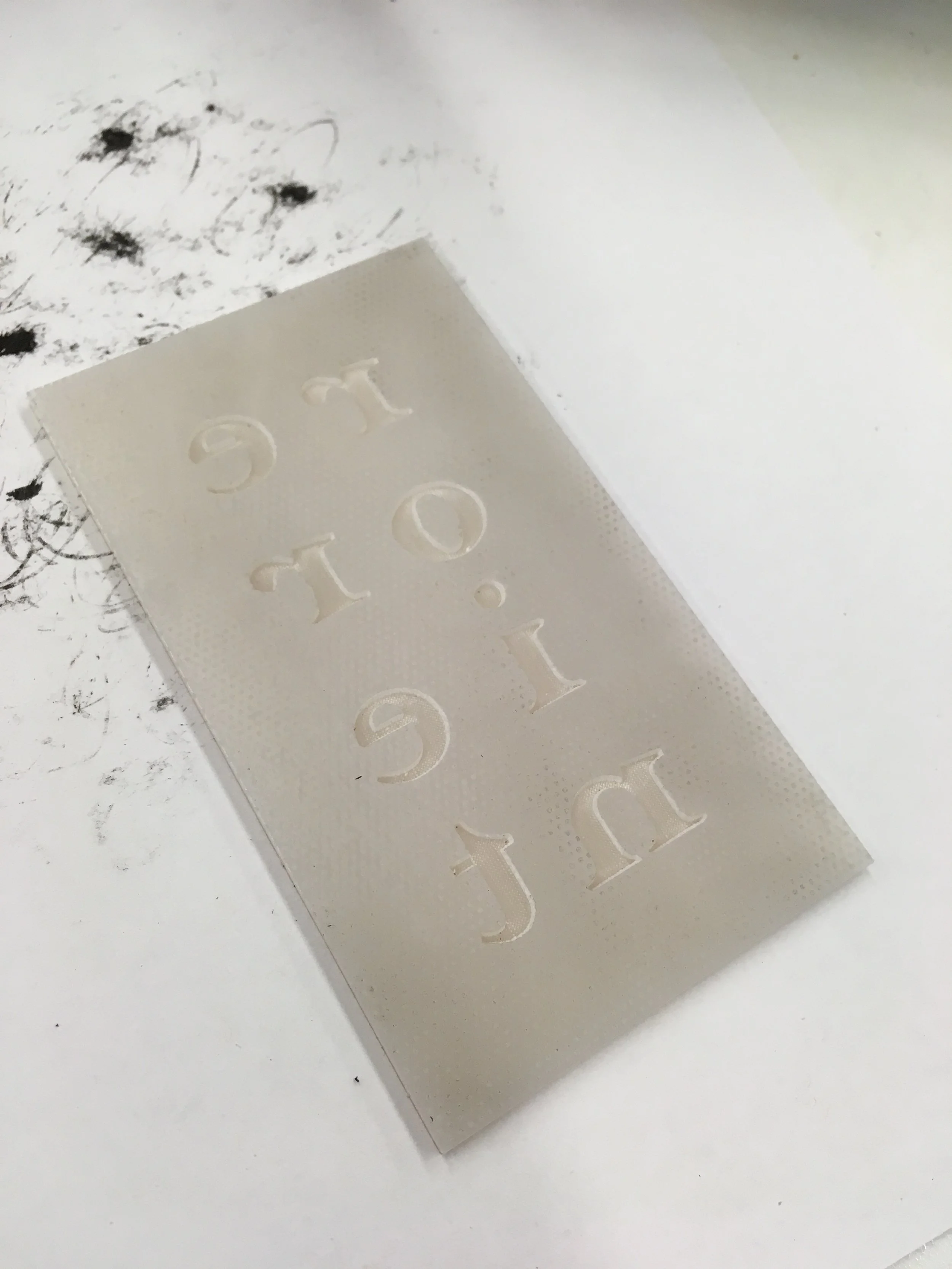  Acrylic lasercut block stamp / final one we used for the napkins 