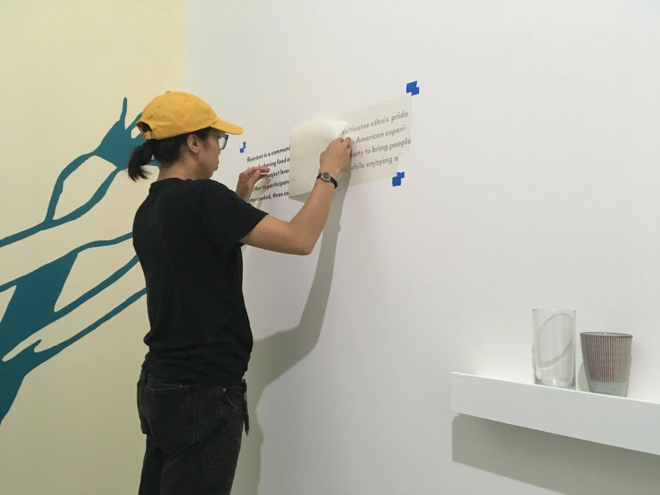  Placing vinyl wall text 