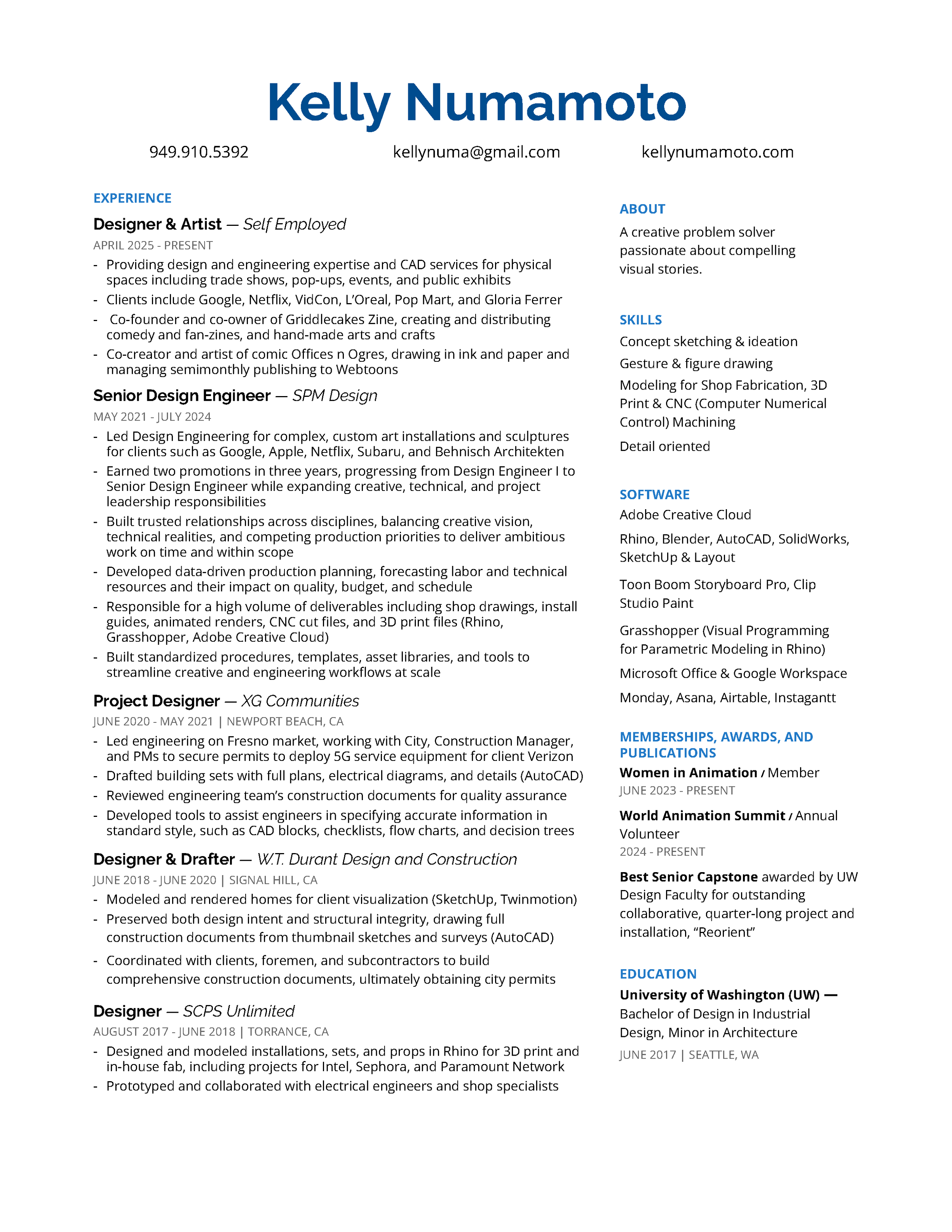 Kelly Numamoto Resume