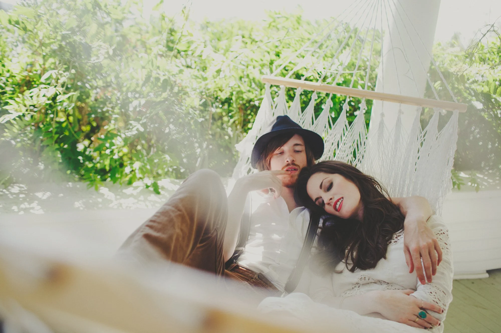  Music & Fashion Photographer Jennifer Skog photographs folk rock duo Ghost & Gale at singer/songwriter Brodie Jenkins California family property.  Hair & Makeup by Lindsay Skog. 