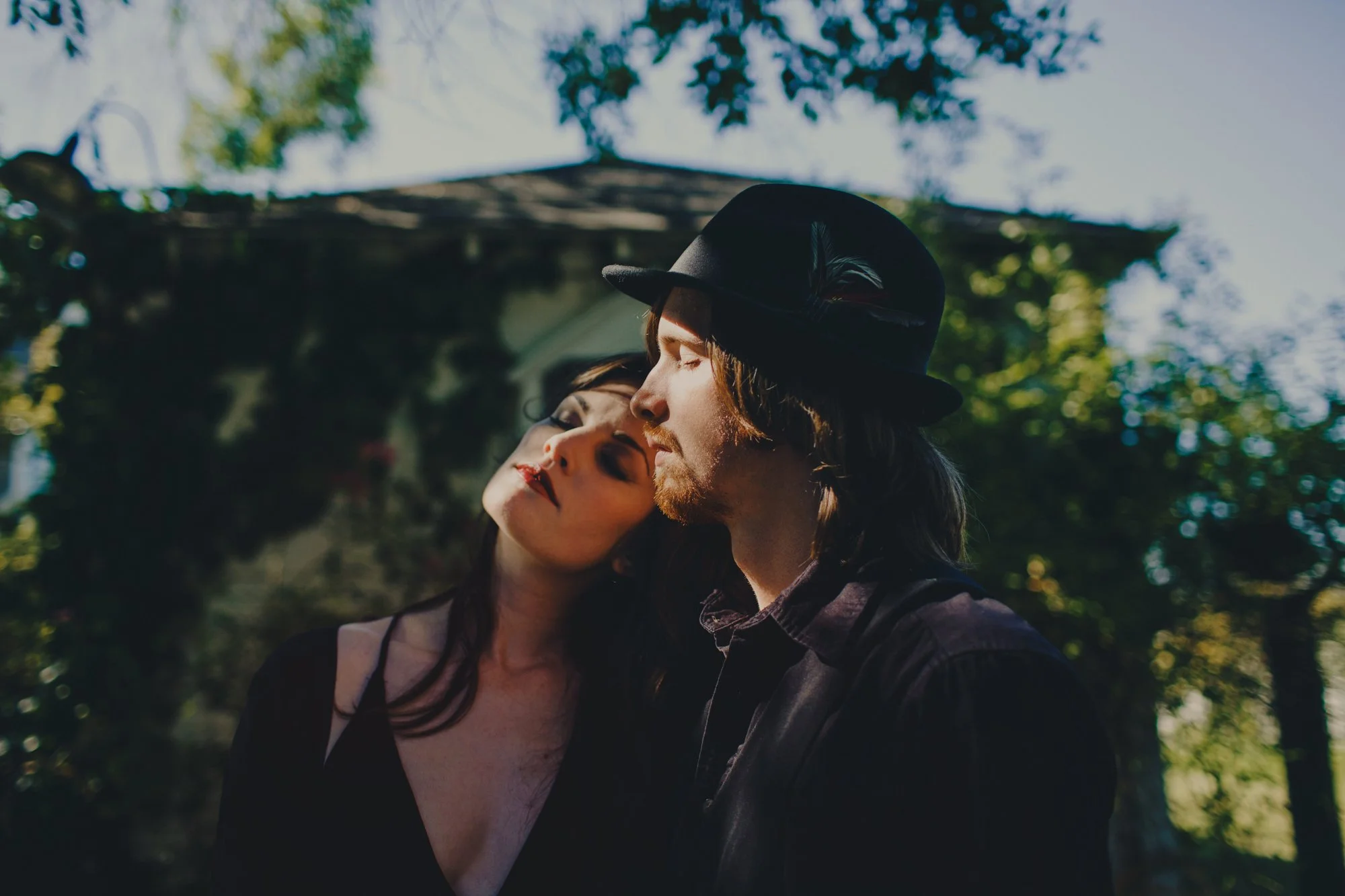  Music & Fashion Photographer Jennifer Skog photographs folk rock duo Ghost & Gale at singer/songwriter Brodie Jenkins California family property.  Hair & Makeup by Lindsay Skog. 