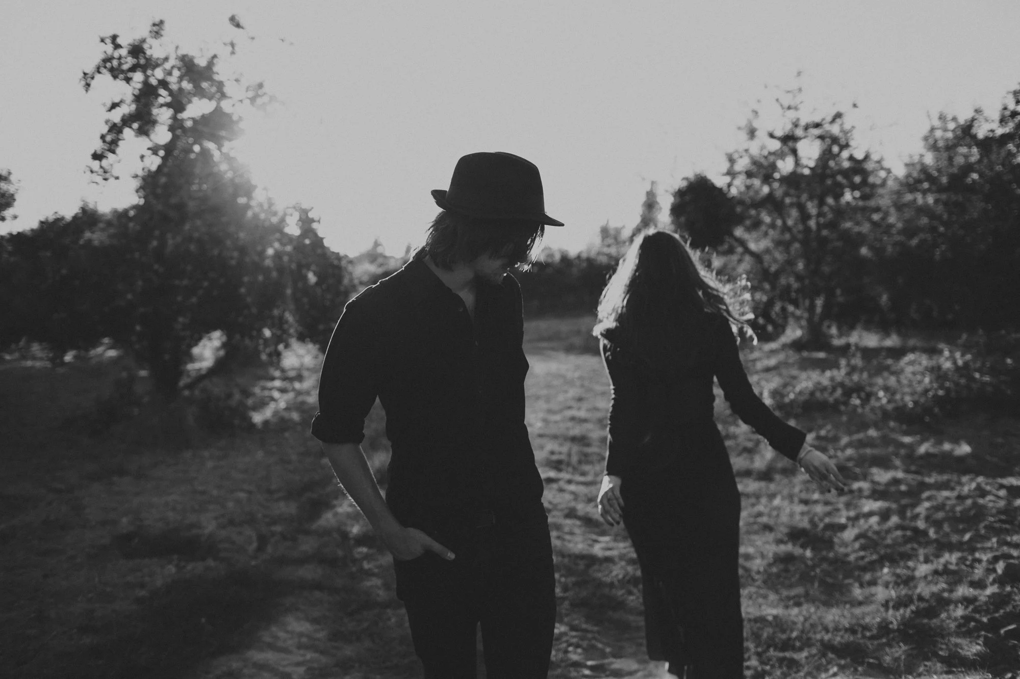  Music & Fashion Photographer Jennifer Skog photographs folk rock duo Ghost & Gale at singer/songwriter Brodie Jenkins California family property.  Hair & Makeup by Lindsay Skog. 