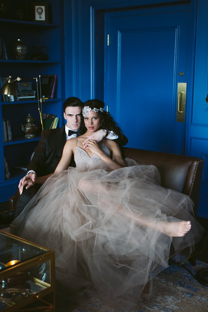  JENNIFER SKOG  photographs bridal editorial in the Claremont Hotel's newly renovated rooms. 