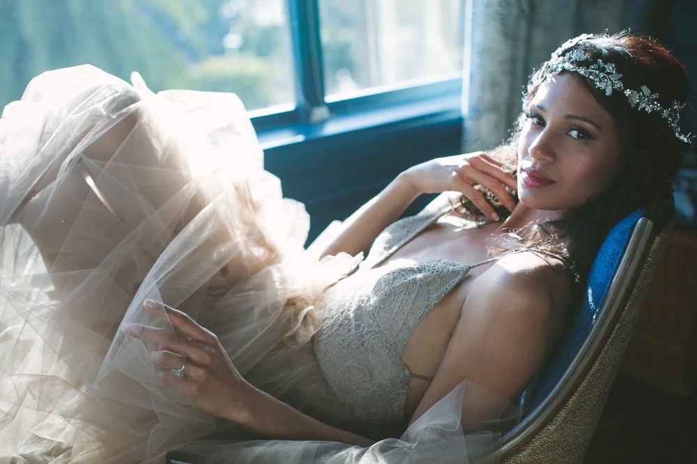  JENNIFER SKOG  photographs bridal editorial in the Claremont Hotel's newly renovated rooms. 