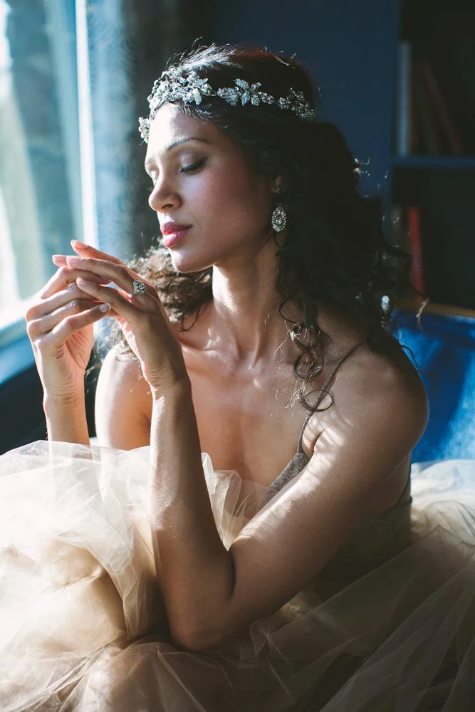  JENNIFER SKOG  photographs bridal editorial in the Claremont Hotel's newly renovated rooms. 