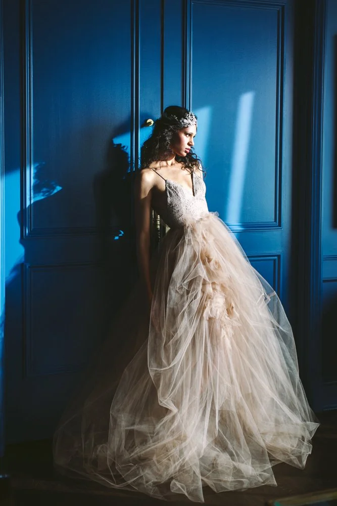  JENNIFER SKOG  photographs bridal editorial in the Claremont Hotel's newly renovated rooms. 