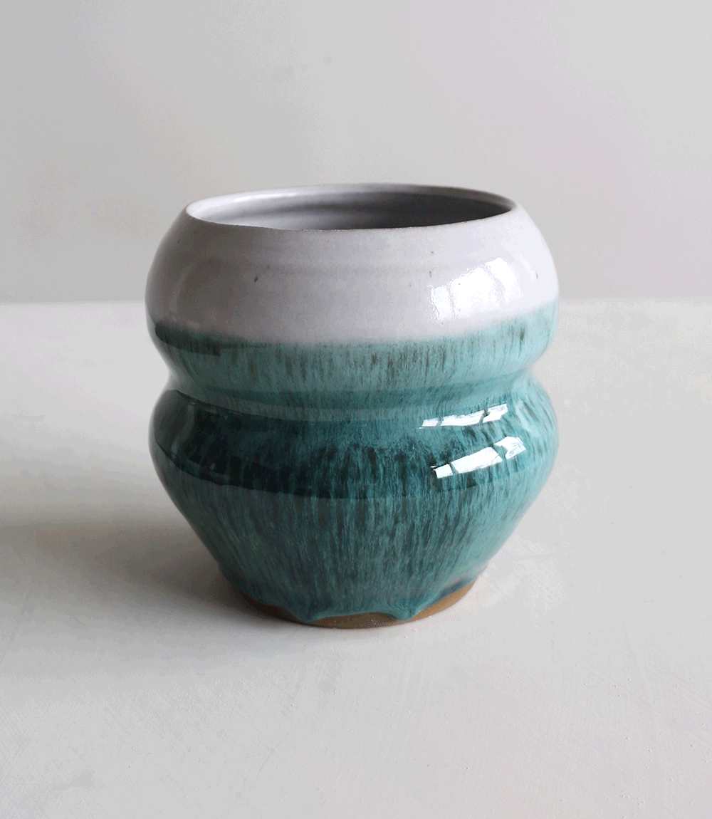 Green Blue Waterfall Vase