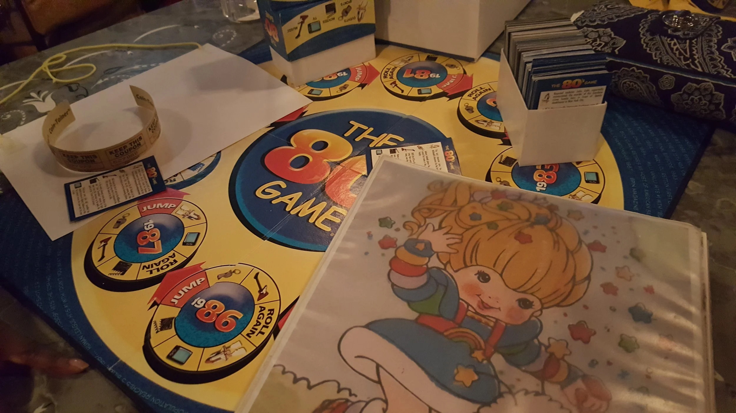 While we waited we played 80s trivia. Check out the Rainbow Brite menu