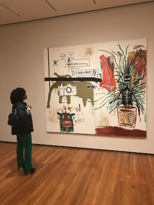 Zoe at Basquiat: The Unknown Notebooks Exhibit