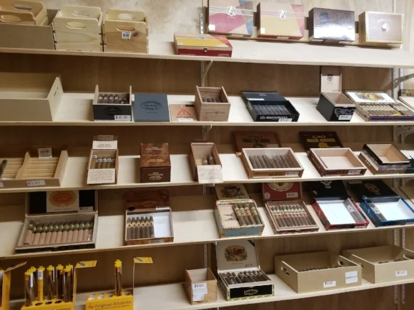 Inside the humidor also know as the cigar room