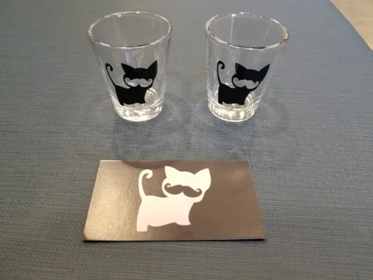 Our shot glasses and punchcard