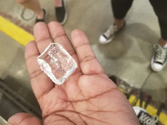 "raw" glass...How it arrives before being melted