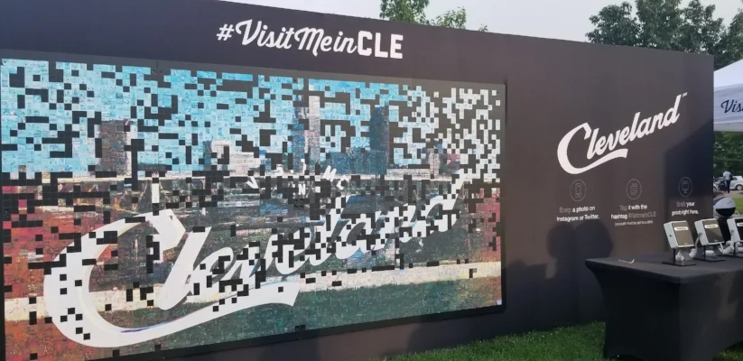 The Cleveland mosaic filled with photos from #VisitMeinCLE on socail media