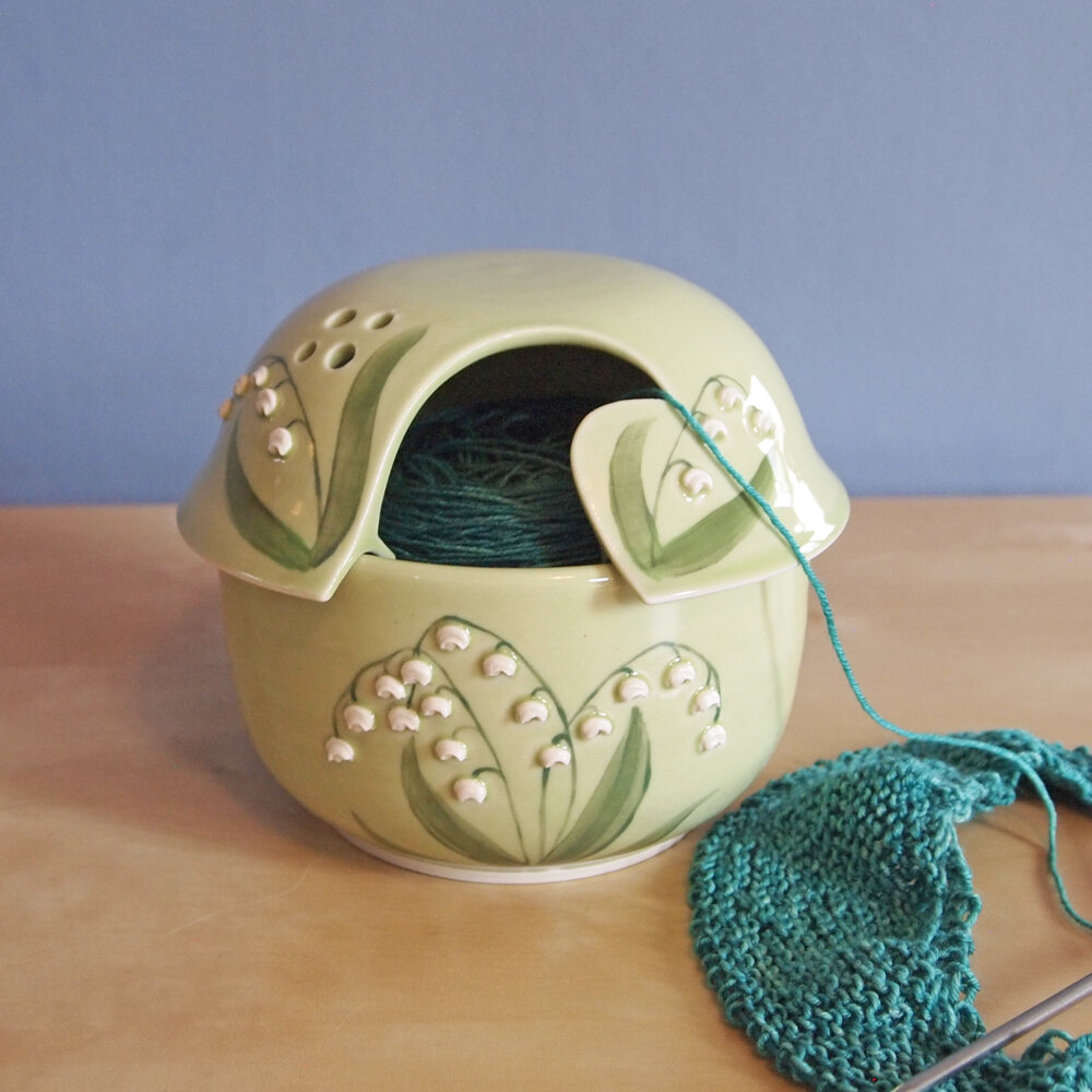 Yarn bowl with Lily of the Valley — JaMpdx