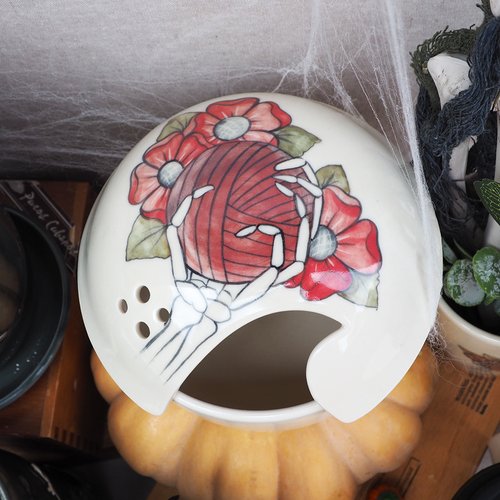 Yarn bowl with Lily of the Valley — JaMpdx