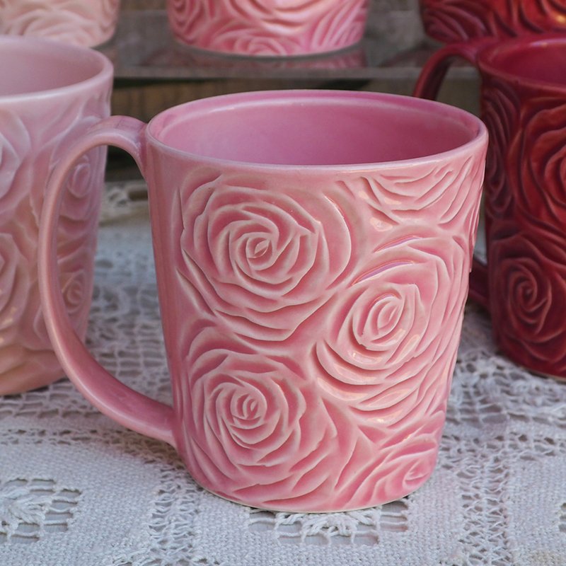 Custom Carved Rose Mug