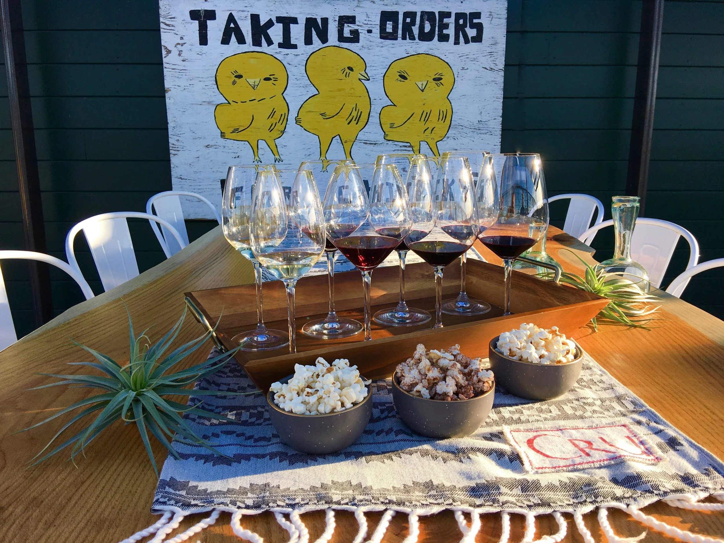 Tantalizing table set for an alfresco tasting ( Photo: Mike Casey, The 29 Napa )