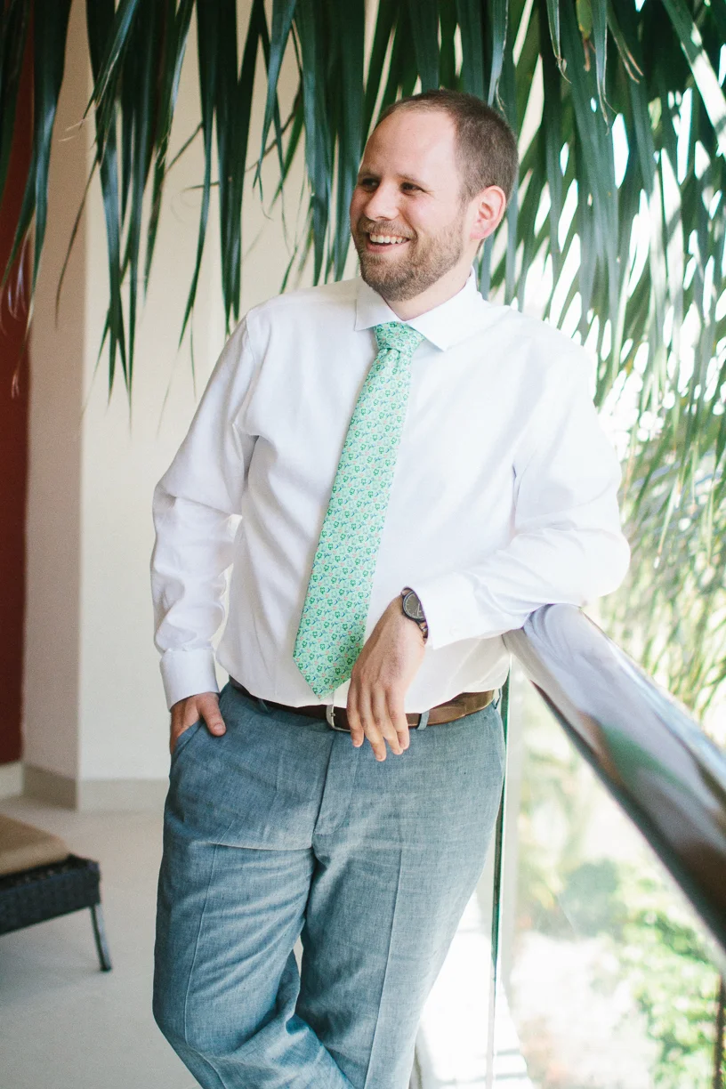 Punta Cana destination wedding, a posed groom ready for his wedding day