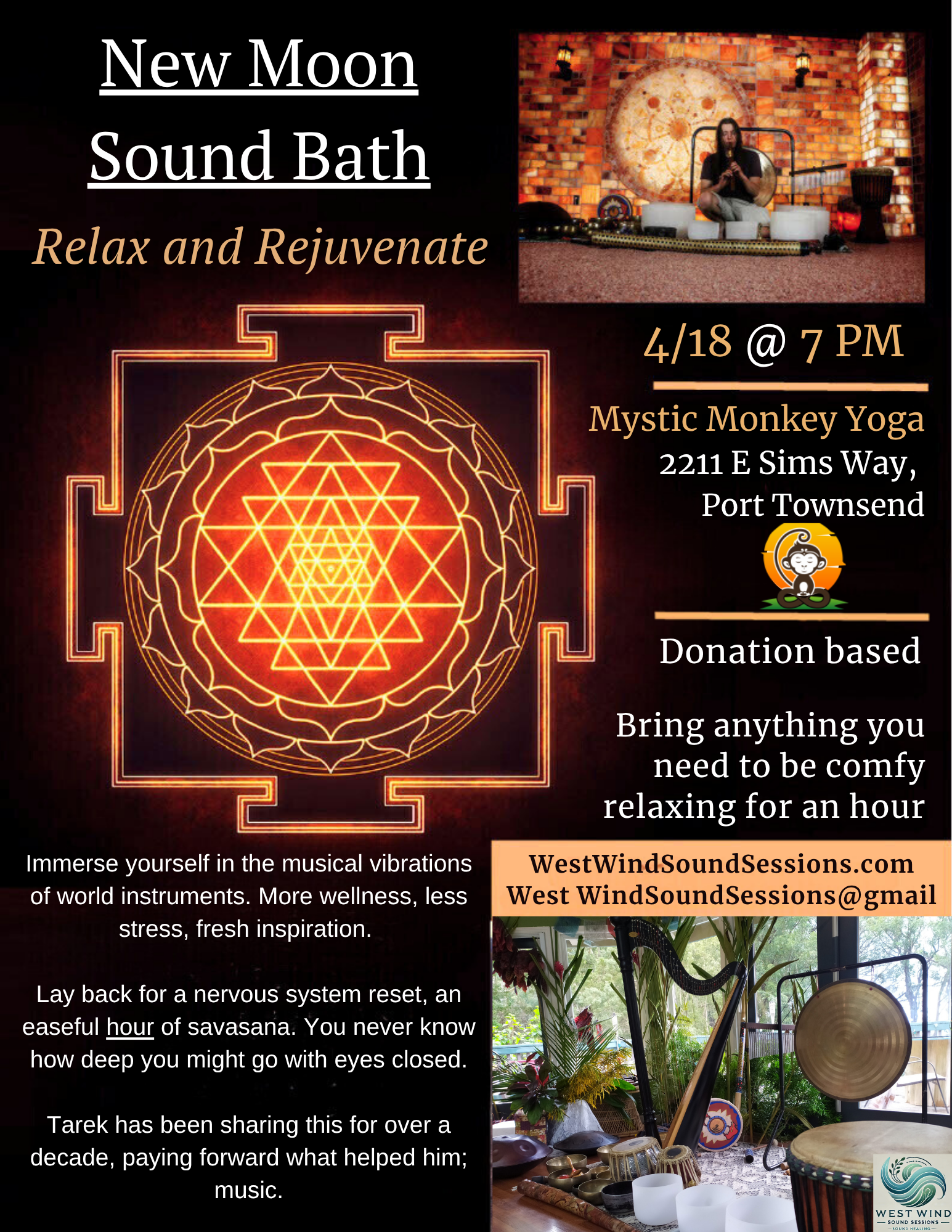 Sound Bath @ Mystic Monkey Yoga