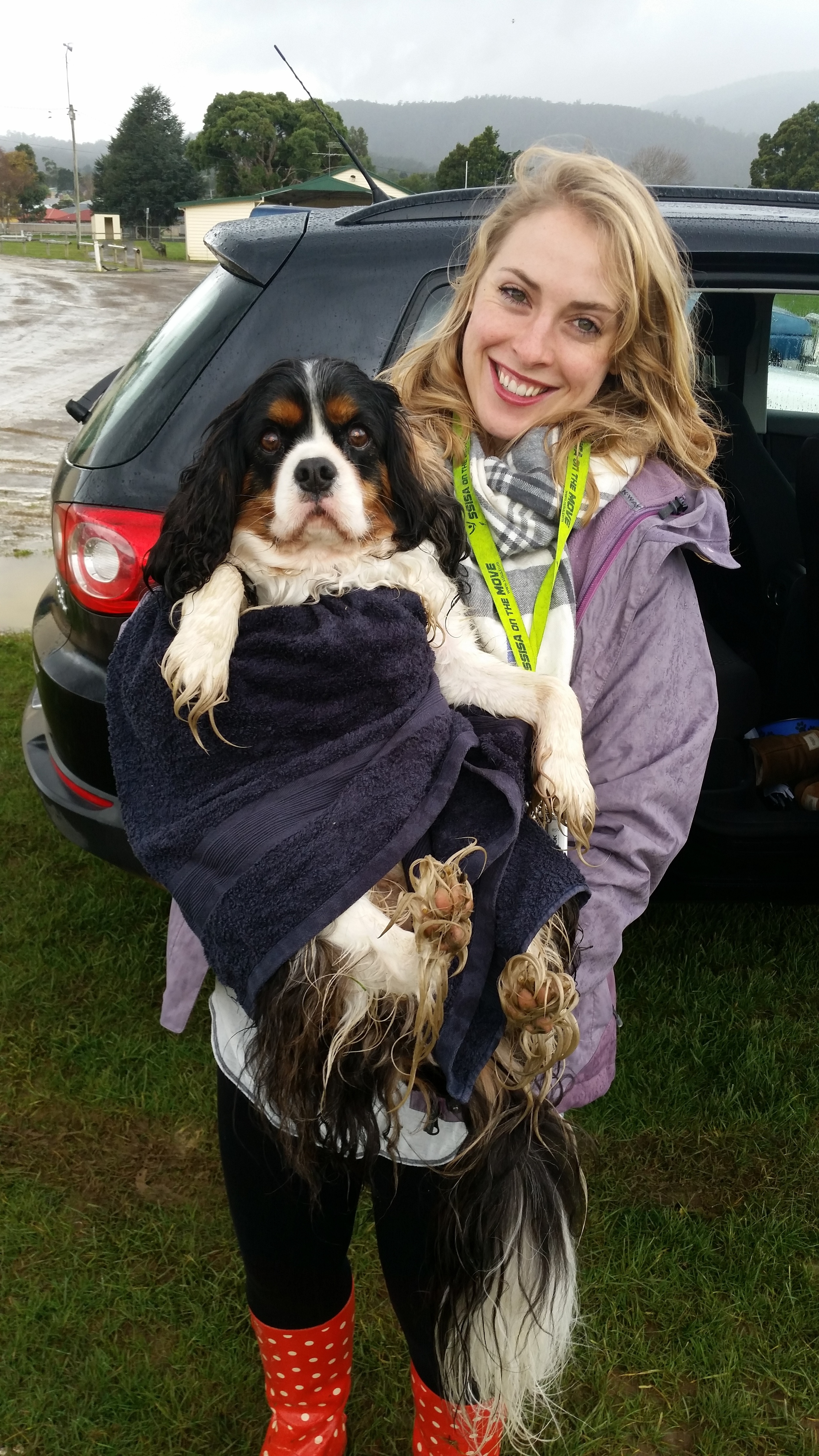Amy with house guest Kevin Darcy, at the football