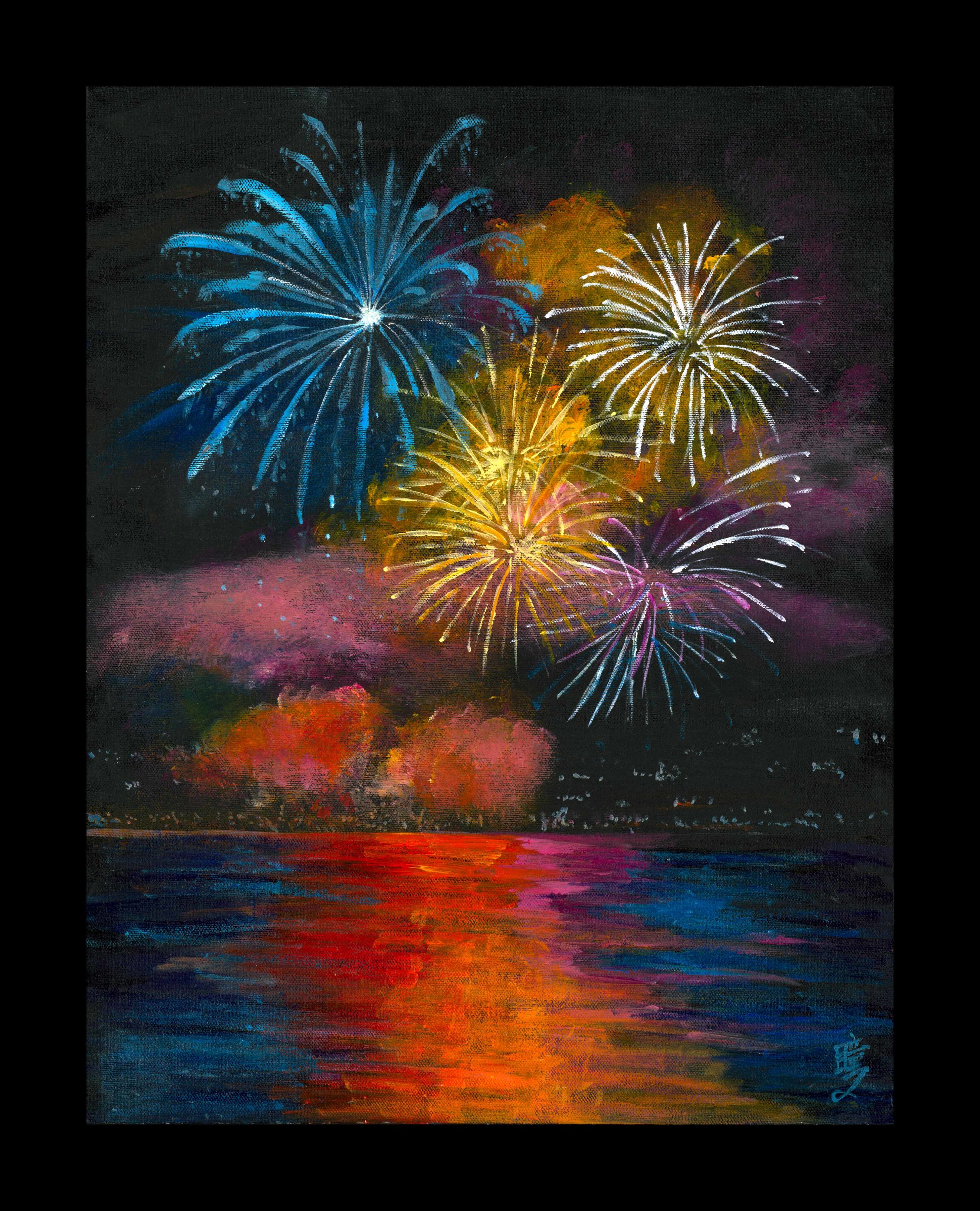 Fire works 18”x14”