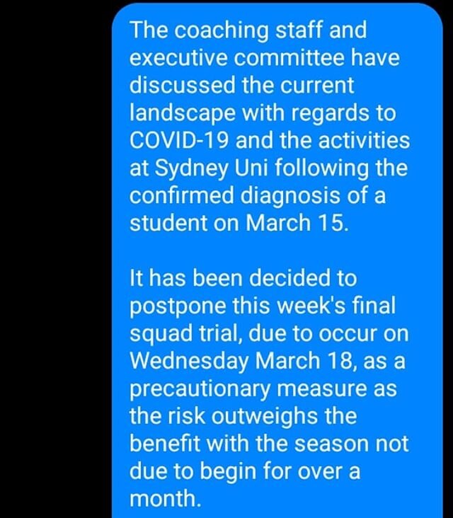Statement regarding trials this week and ongoing activities at Sydney University around COVID-19.