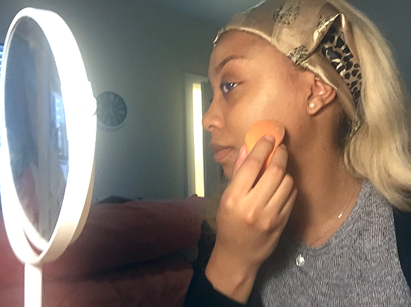 Scarf on to lay my edges...don't judge