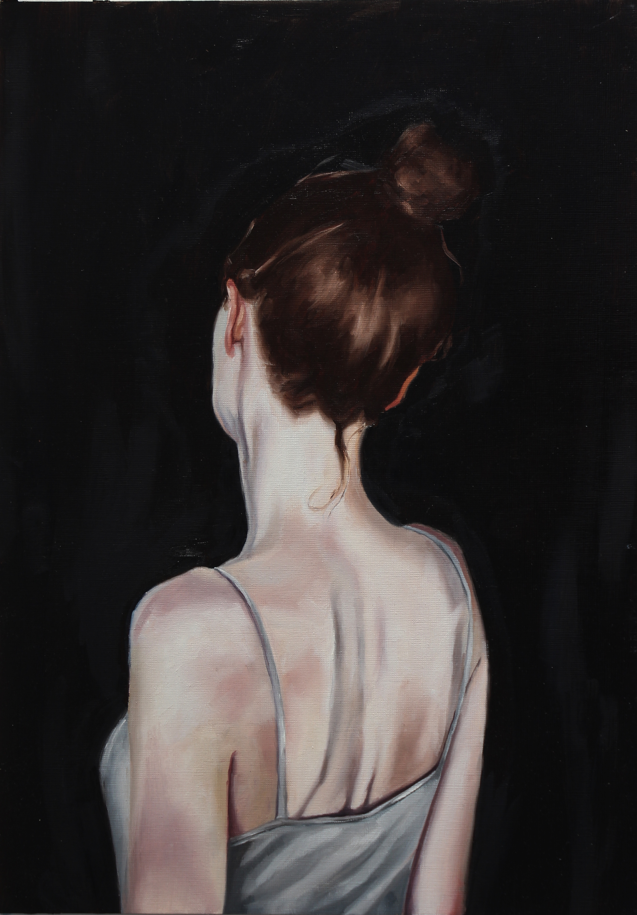 Rachel on black | Oil on primed paper | 12 x 16.5" | AVAILABLE