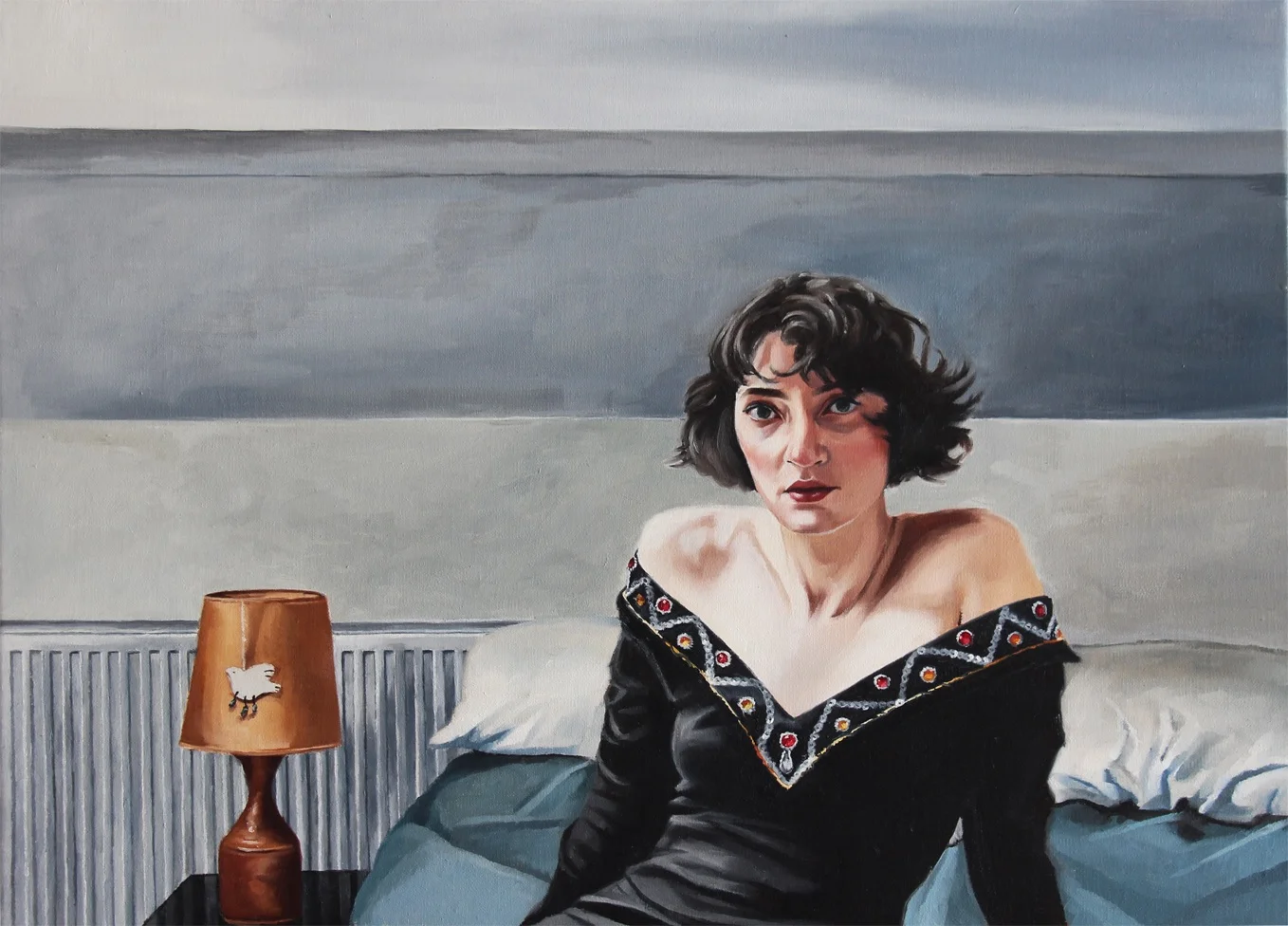 Woman on bed | oil on linen | 20" x 14" | AVAILABLE