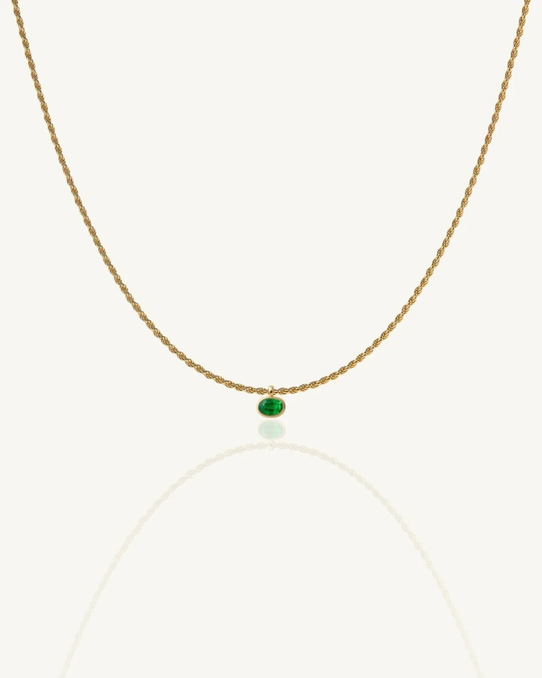 Varick Emerald East-West Oval-Cut Bezel Pendant