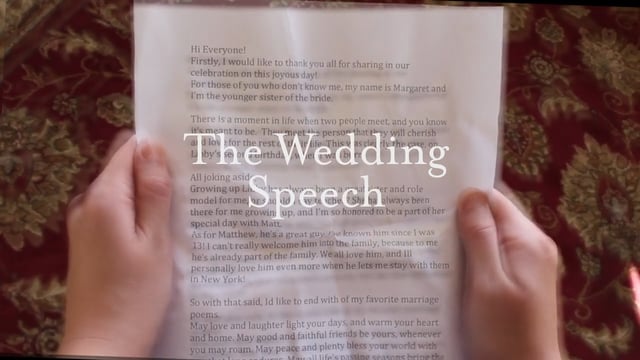 The Wedding Speech by Margaret Clement