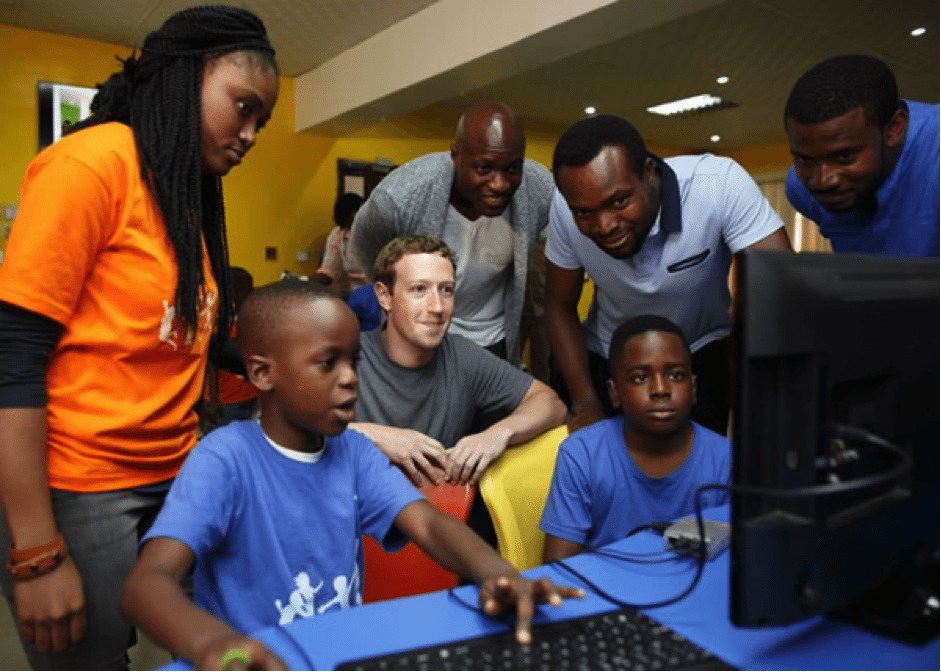 Mark Zuckerberg visits Lagos, Nigeria.