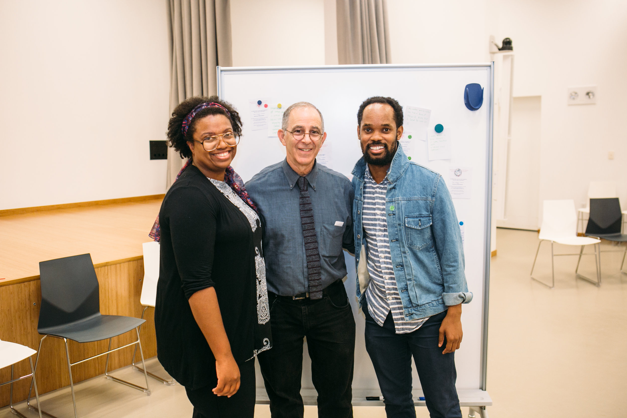  L to R:  Lakita Edwards ;  Steve Seidel ,&nbsp;Patricia Bauman and John Landrum Bryant Senior Lecturer on Arts in Education and Faculty Director, Arts in Education at Harvard Graduate School of Education;  Michael Sanders &nbsp;| Photo by  William H