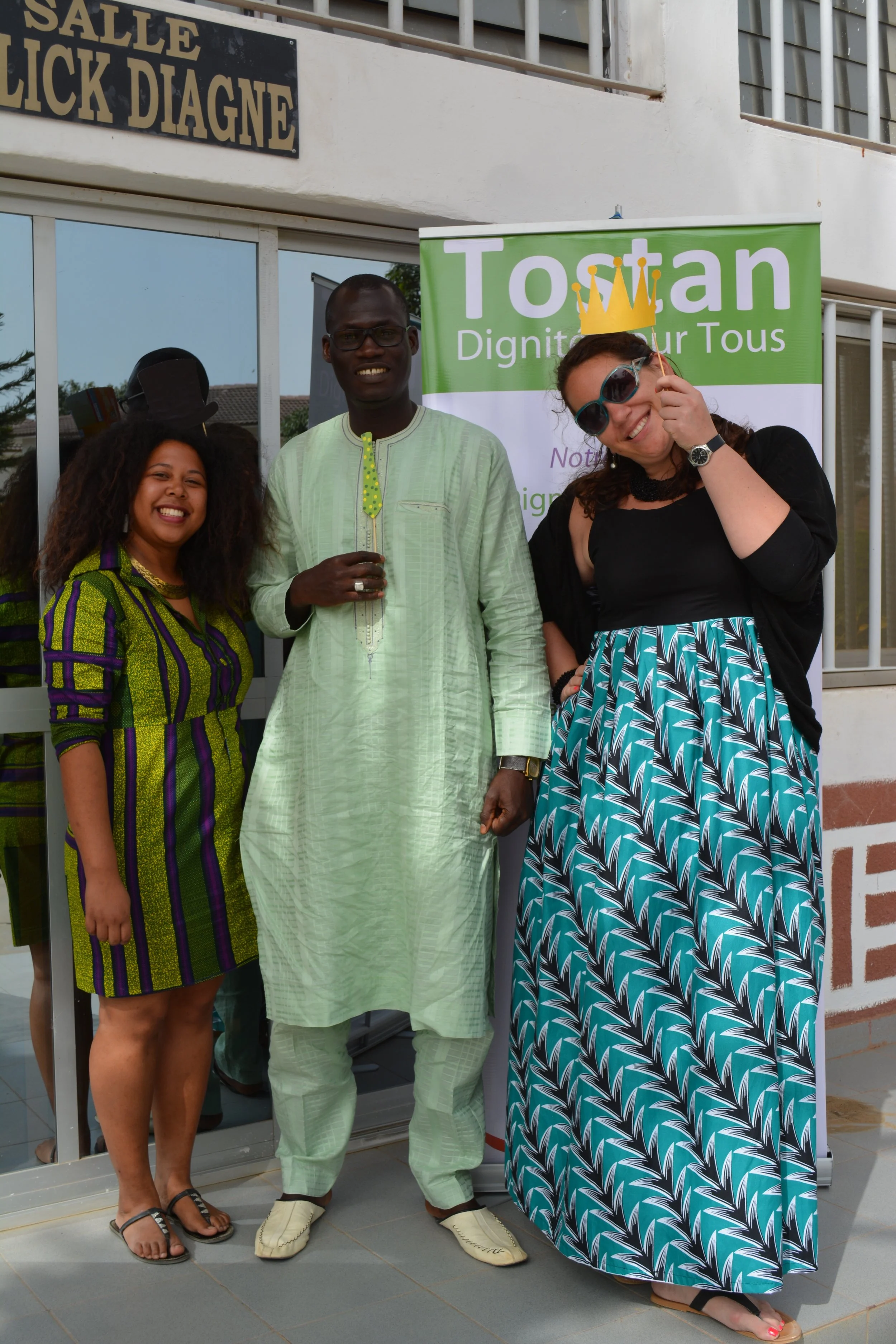 Hosting an event with Haingo Rakotomala and Birima Fall at the Tostan Training Center in Thies, Senegal. June 2016.