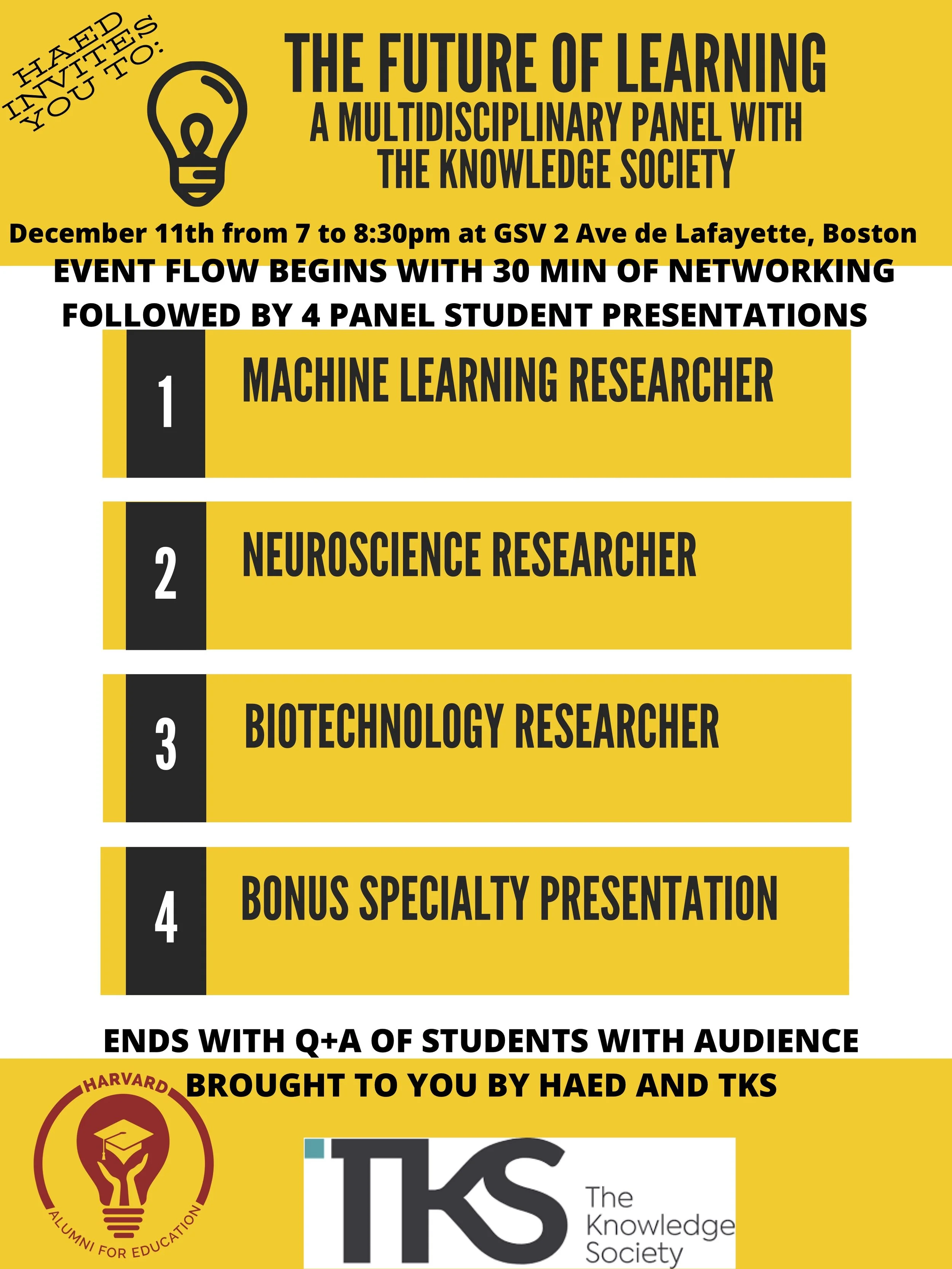 Boston: The Future of Learning: A Multidisciplinary Panel with The Knowledge Society