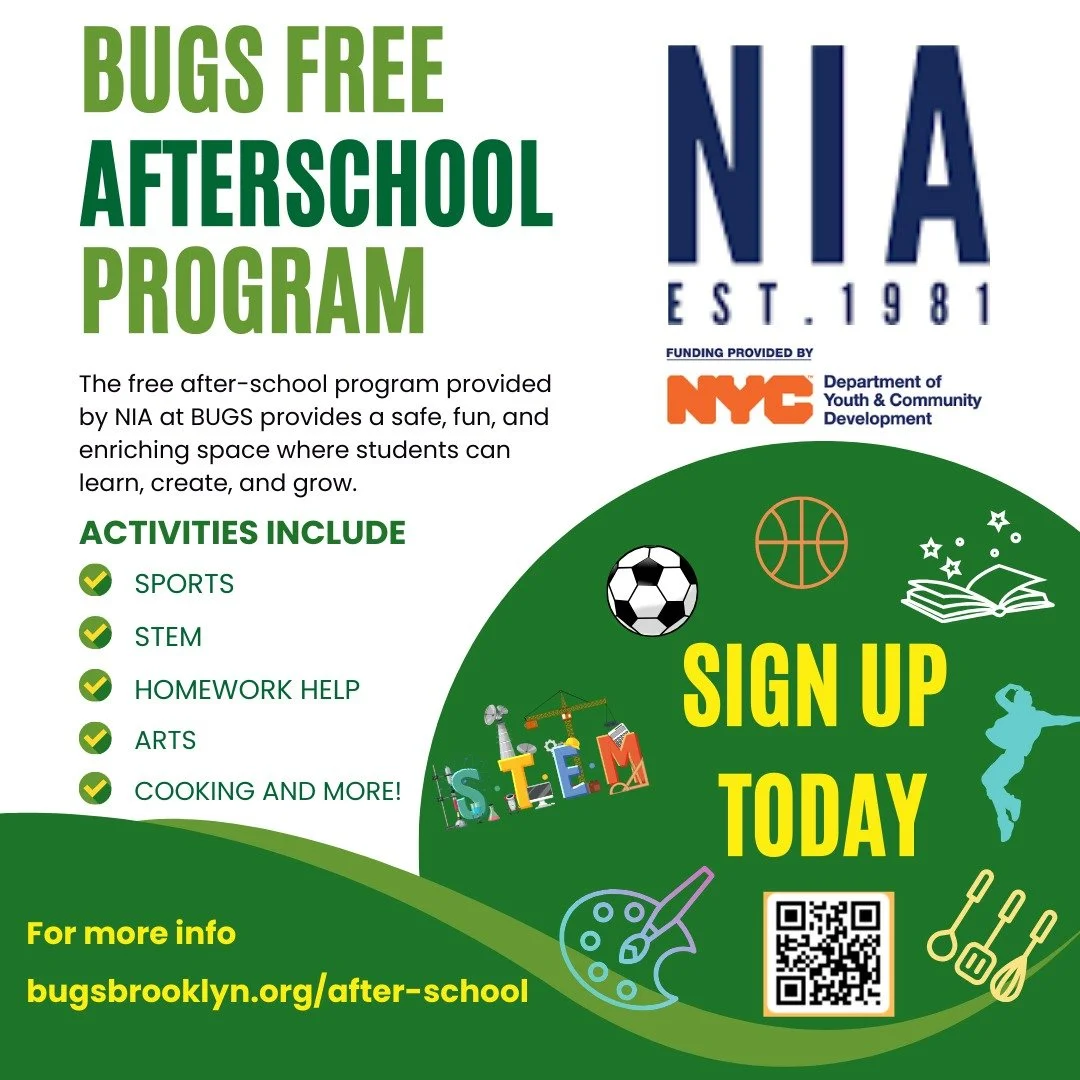 Online applications for the 2025-26 FREE after-school program at #BUGS, provided by our new afterschool provider partner NIA, are now open!

We are excited to bring our families the quality and range of NIA program offerings, and experienced onsite l