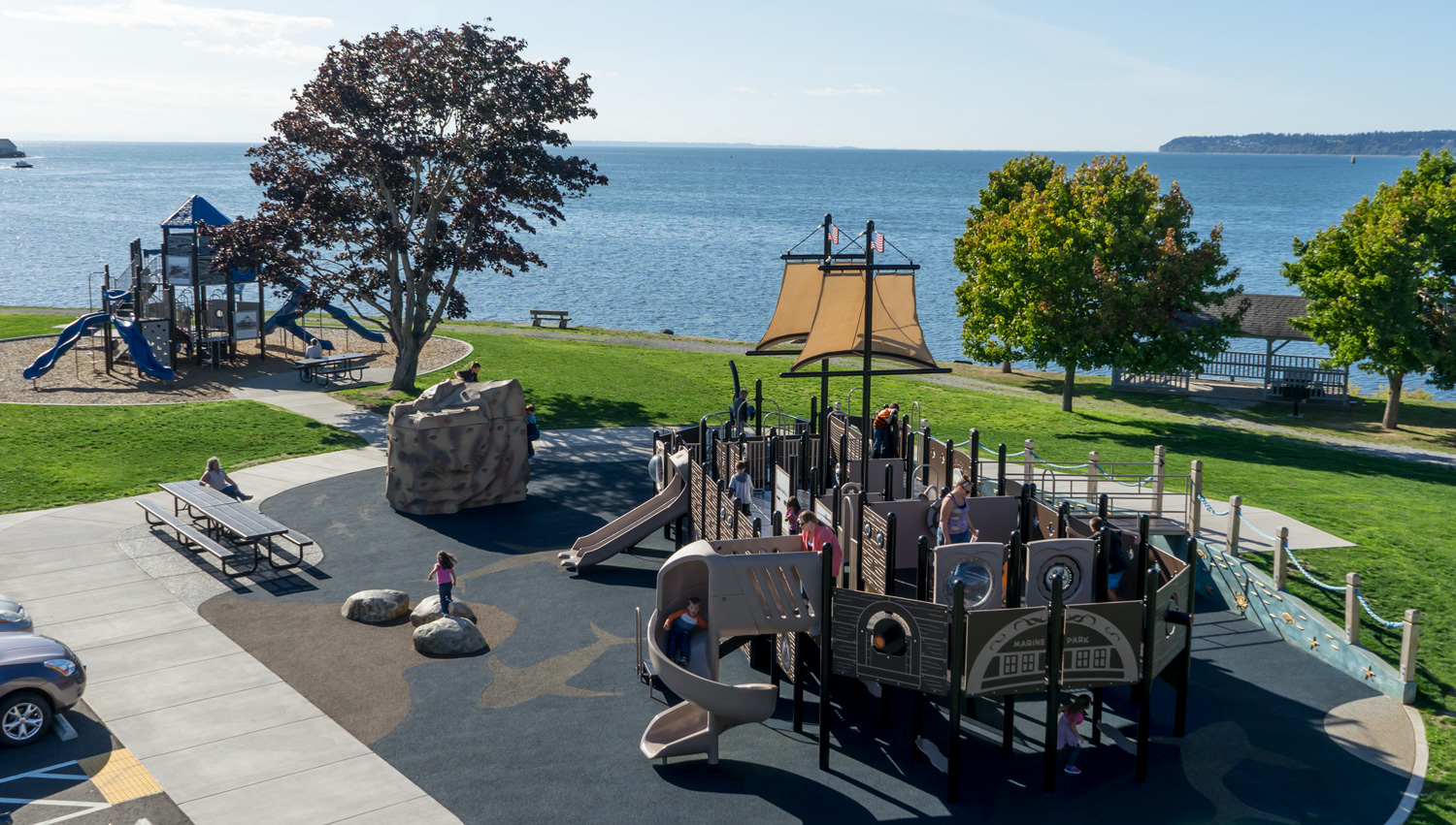 The Blaine Marine Park Playground - a premier destination waterfront playground in Marine Park. Photo provided by Alex Wenger, AICP.