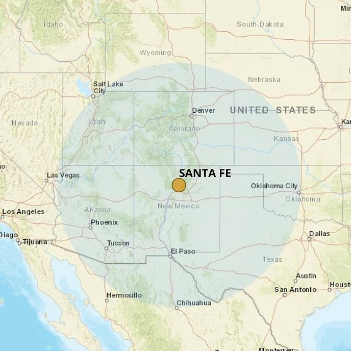 Roughly an 8 hour drive to Santa Fe