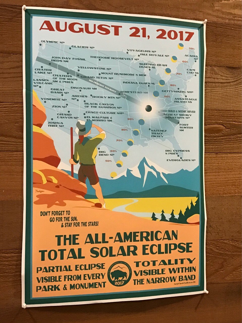  Poster of US National Parks for Nov 2017 eclipse viewing, photo by Dee Caputo 
