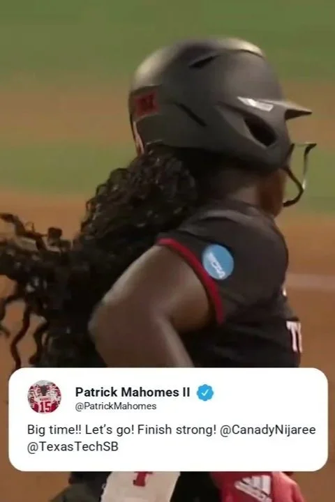 NiJaree Canady wearing a helmet and sports gear, running on a track during a game or practice.
