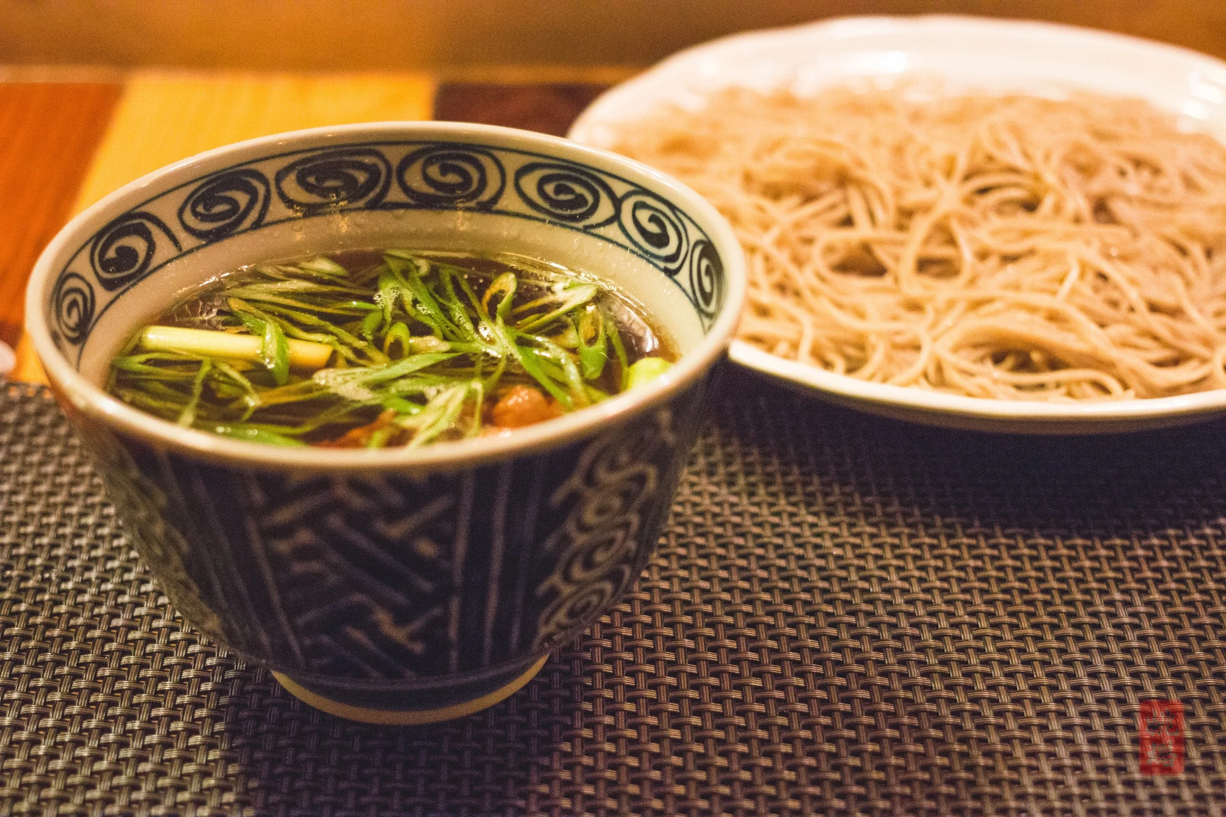 Kamo seiro - homemade soba with sake lees of Dassi 23 and hot duck dipping broth