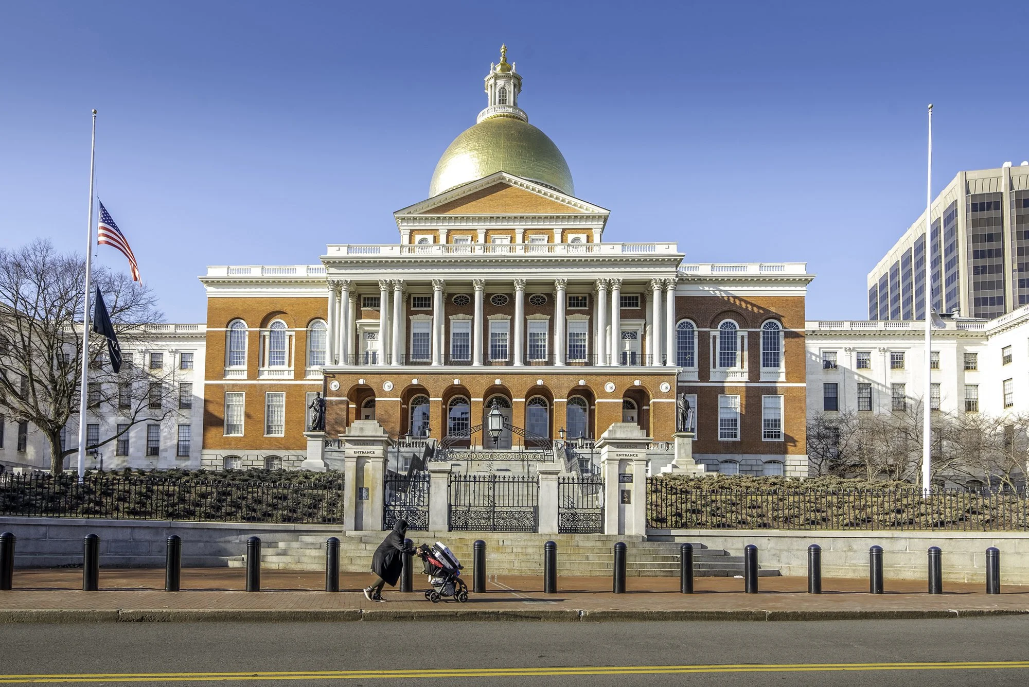 Massachusetts State House on Beacon Street - Boston