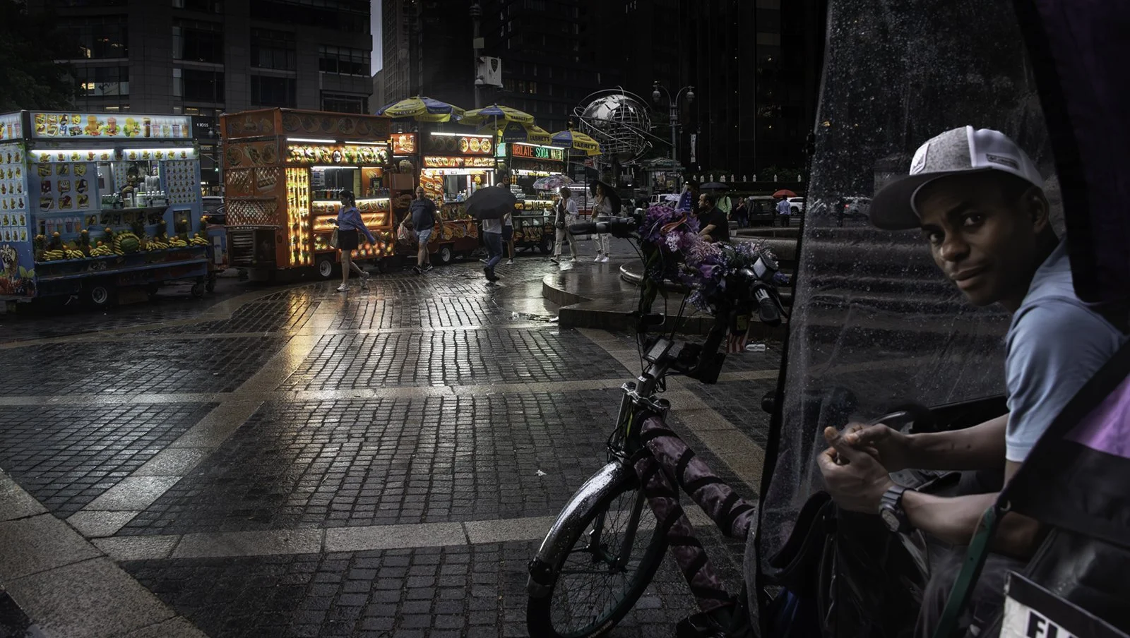 Pedicab Driver at Columbus Circle - New York City