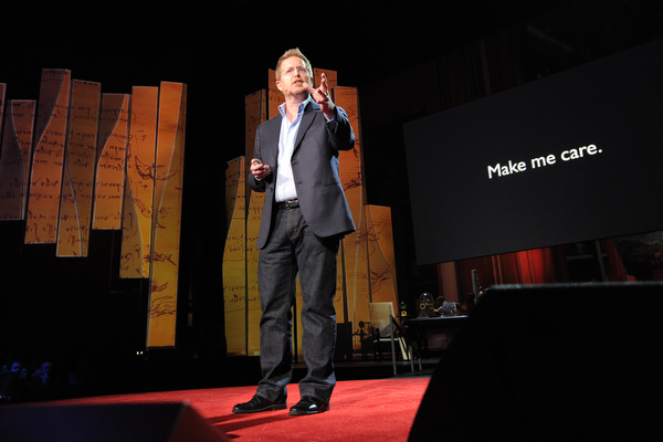 Andrew Stanton on stage at TED2012. Photo: James Duncan Davidson