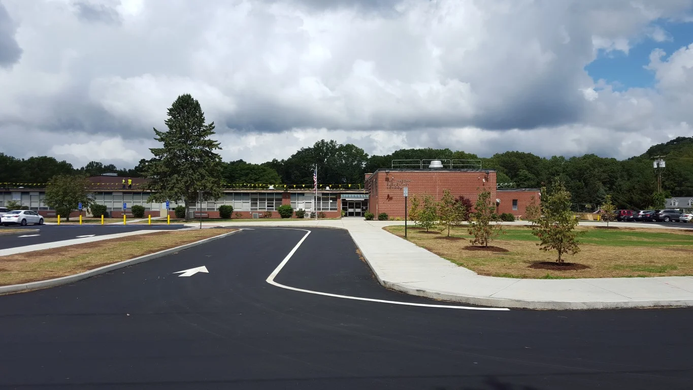 Dedicated drop-off lane for parents to safely let their kids walk straight to the front door on the new sidewalk.